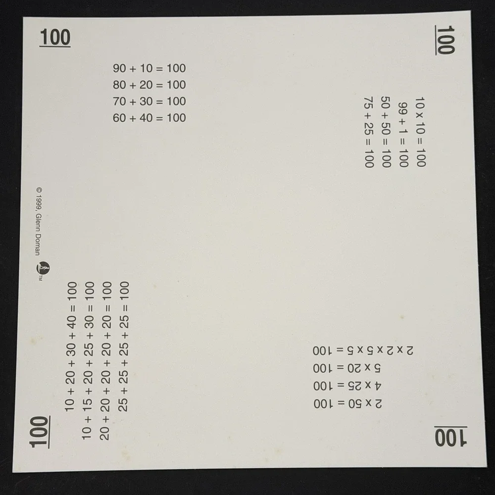 How To Teach Your Baby Math Glenn Doman 100 Dot Numeral Cards 1999 Used Complete